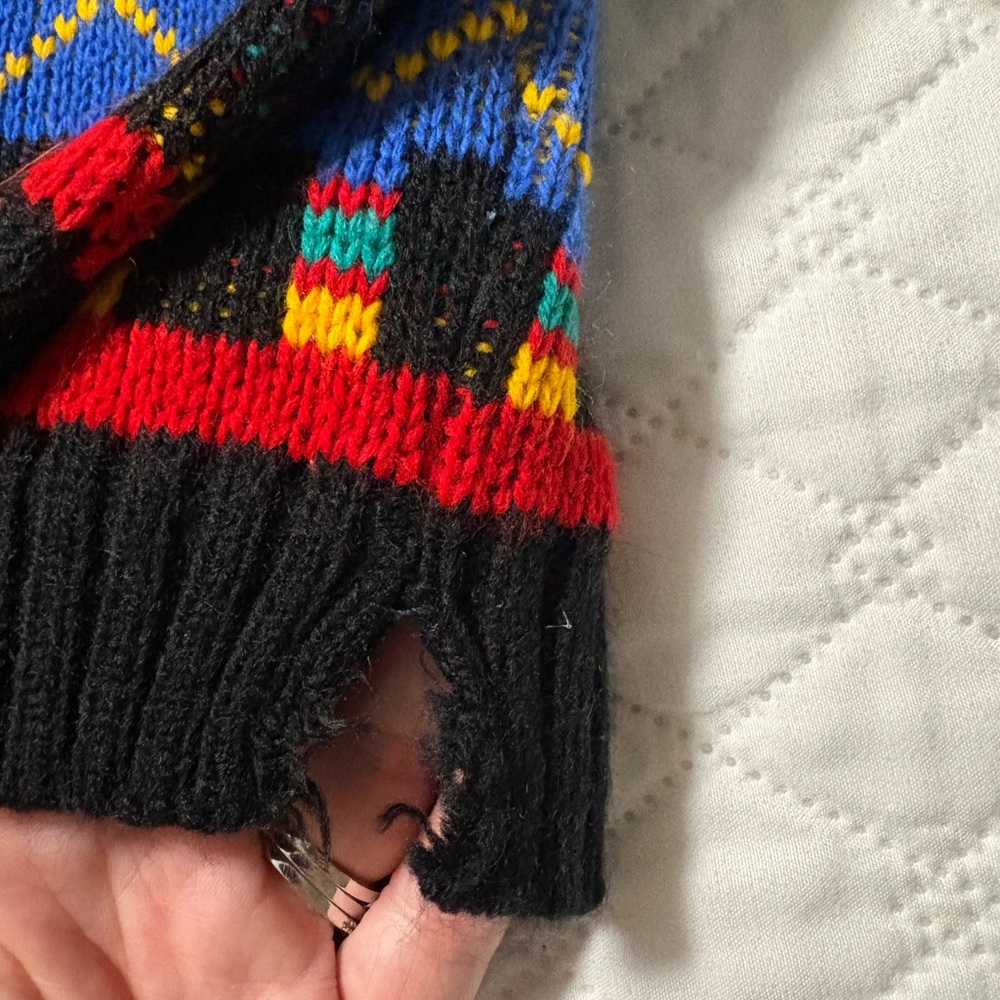 Vintage Sesame Street Elmo Colorblock Turtleneck Sweater - Picture 5 of 12
